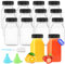 SWoob 24 Pack 4oz/120ML Plastic Juice Bottles with Lids Reusable Small Bottles with Lids Plastic Juice Bottles with Pouring Funnel and Brush Suitable for Drinks Smoothies Juice Milk