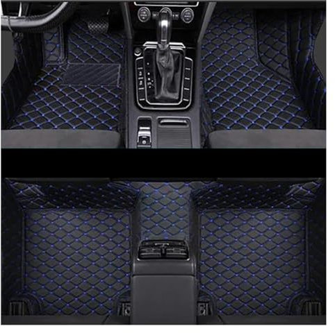 Fußmatten Auto Auto-Fußmatten Für Ford Für Fiesta 2009–2017 Auto-Innenzubehör Lederteppiche Fußpolster Automatten (Farbe : Blake Blue)