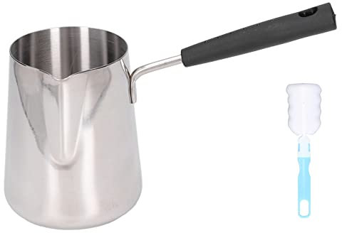 Cafetera Turca 600 Ml Acero Inoxidable Superficie Brillante Resistente a Altas Temperaturas Fácil de Limpiar Calentador de Mantequilla Cafetera Turca Calentador de Leche