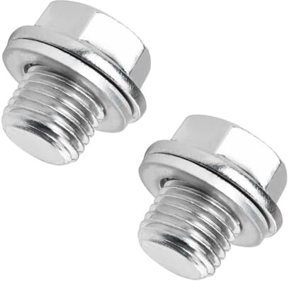 JNNJ 2 Pezzi Tappo Di Scarico Olio Universale, Tappo Di Scarico Olio Con Anello Di Tenuta, Tappo Scarico Olio in Acciaio, Automotive Raccordi, Per La Maggior Parte Delle Auto Moto Barca(M14)