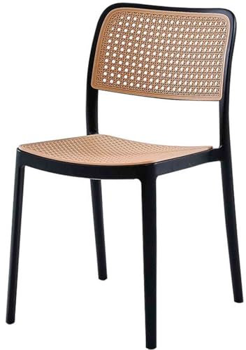 Folding Chair Büro Massivholzstuhl Haushalt Rattan Esszimmerstuhl Retro Rückenlehne Stuhl Freizeitstuhl ergonomischer Stuhl atmungsaktiv bequem für die meisten Menschen (Color : Schwarz)