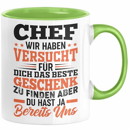 Chef Geschenk Tasse Wir Haben Versucht Das Beste Geschenk Für Dich Zu Finden Bester Chef Geschenkidee Lustig (Grün)