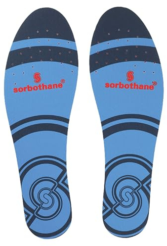 Sorbothane Shock Stopper Insoles, Full Strike, Men & Women - Sports 5-6.5UK | Slim, Flexible Design (7mm Heel, 3.5mm Toe) - Running Football & Tennis, Trim-to-Fit, Antibacterial, Moisture-Wicking Comfort