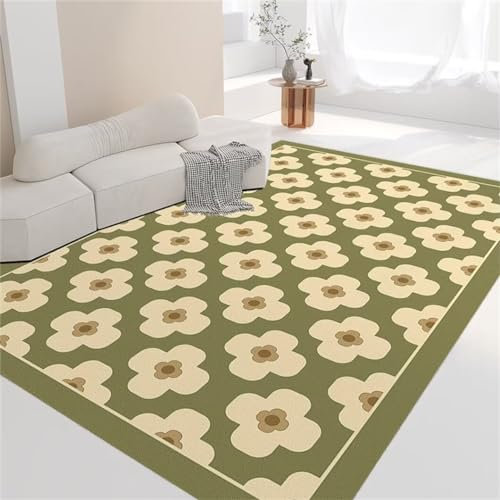 DJHWWD Deco Gaming Room Tapis Vert rectangulaire, Tapis de Chambre à Coucher, Tapis de Salle à Manger Kitchen Tapis Exterieur Terrasse Tapis Enfants 100X180CM