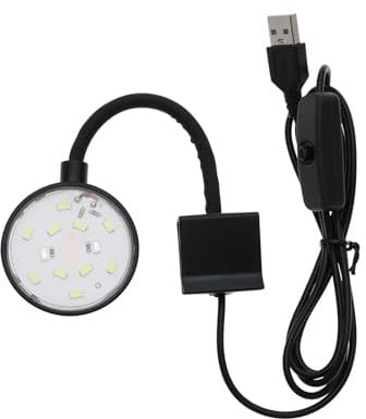 YINETTECH 5W Mini Aquarium USB Led Light with Power Switch for Small Fish Shrimp Tank Freshwater Planted Live Plant Grow Fish Tank Clip Light Black
