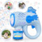 Weilim Seifenblasenpistole für Kinder, Dinosaurier LED Blasenmaschine mit 200 ml Seifenblasenlösung, Automatische Seifenblasen Spielzeugpistole für Kinder ab 3 Jahren, 4000+ Blasen/Min