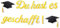 BETESSIN Graduation Deko Glitzer Gold - Du hast es geschafft - Girlande mit Absolventenhut Motiv - Abschluss Deko Banner Papier - Hängende Dekoration für Abitur, Bachelor und Master Abschlussfeiern