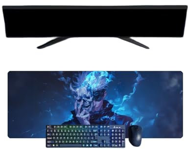 ButkUs Satoru Gojo Anime XXL-Mauspad, 800 x 300 mm, wasserdichtes Gaming-Mauspad und 3 mm rutschfeste Gummibasis, strukturierte Oberfläche