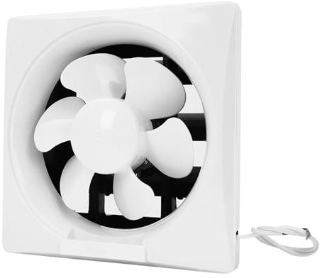 wanwanper Bathroom Fan, 8/12 inch Wall Fan, Bathroom Exhaust Fan High Air Volume, Shutter Extractor Fan, for Kitchen, WC, Bathroom, Attic, Shed, Garage, White (8 inch)
