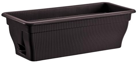 BURI Fioriera da balcone con serbatoio, 100x80x55 cm, resistente alle intemperie e UV, marrone scuro
