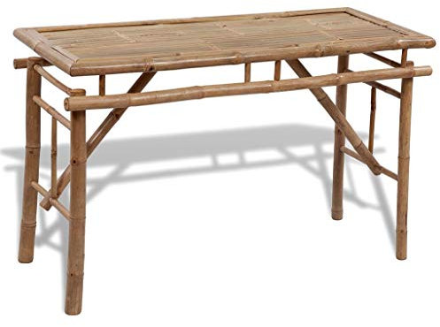 KTHLBRH Biertisch mit 2 Bänken 100 cm Bambus Terrassenmöbel-Sets Outdoor-Möbel-Sets Gartenmöbel-Sets für Gärten, Terrassen und Balkone