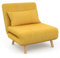 IDMarket - Sillón Convertible Romeo cama supletoria 1 plaza 80x190 cm Tela Amarillo