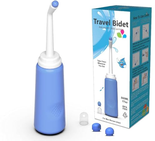 Giural Po Dusche 500Ml, Portable Bidet Duschkopf Set, Intimdusche Wochenbett Po Dusche Für Frauen, Männer, Dusche-Set Zubehör Inklusive Tragetasche