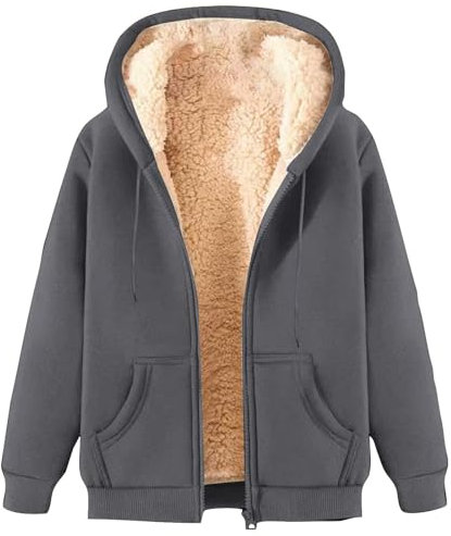 Yolimok Mens Hoodies Zip Up Sherpa Fleece Jackets Men Fleece Hoodie Long Sleeve Windproof Sweatshirts with Hood Hoody Warm Tops Thick Coats with Pockets Outerwear Beige