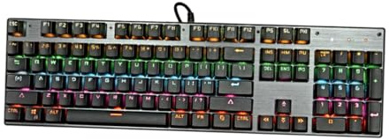 jojofuny Clavier Mécanique Rétroéclairé Clavier Gamer USB Ergonomique avec Effet LED Coloré Design Durable pour Pc Et Bureau