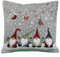 Kissenhülle Kissenbezug Dekokissen Winter Weihnachten Gobelin 40 x 40 cm grau Wichtel mit Geschenkzweig Baumwollmischung