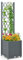 RELAX4LIFE Lettino da Giardino Rialzato con Graticcio, Fioriera da Esterno con Disco Auto-irrigante, Foro di Drenaggio, Scatola per Piante, Texture Rattan, Scatola per Fiori per Balcone (Grigio)