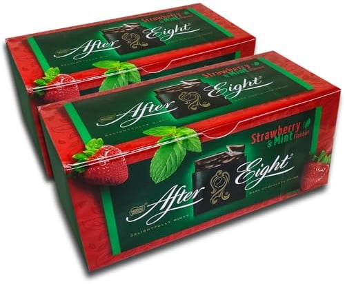 2 er Pack After Eight Mint Schokoladen Täfelchen MINT + STRAWBERRY FLAVOUR 2 x 200 g