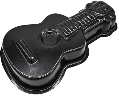 Hera Gitarren-Backform, Antihaftbeschichtet, Metall, Schwarz, 33x19x5,5cm, 1,6L