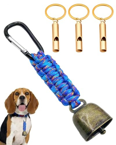 WINXMIN 1 campanellino a forma di orso + 3 fischietti, Campanello Dell'Orso Rumoroso Fischietto di Emergenza Moschettone Dell'Orso per Escursionismo Campeggio Attività All'Aperto Pesca Arrampicata