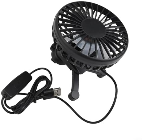 Potente ventilador USB para coche y escritorio, utiliza 3 ajustes de velocidad para una comodidad personalizada