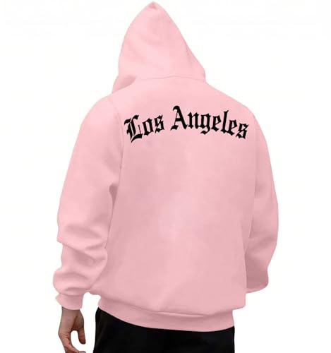 KOG Los Angeles Hoodie Herren Backprint Sweatshirt mit Kapuze Mode Motiv Hoodies Warme Bekleidung Teenager Streetwear Oberteil Winter Junge 2026 Kapuzenpullover Grafik Regular Baumwolle Pullover