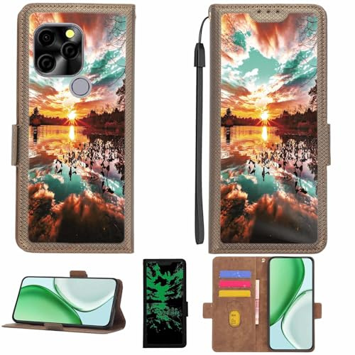 Aroepurt hülle Kompatibel Für Opel-Mobile Smart 65Q Hülle Case Handyhülle Schutzhülle [Mit 9H Härte HD Schutzfolie][RFID-Blockierung][Dunkler Leuchteffekt] LPT-FJ