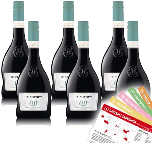 JP.Chenet 0,0% Rouge, alkoholfrei, sortenreines Weinpaket + VINOX Winecards (6x0,75l)