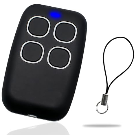 Universal Garage Door Remote with Hanging Rope, Garage Remote Control Key Fob with 4 Buttons for Electric Gate Windows Doors Cars