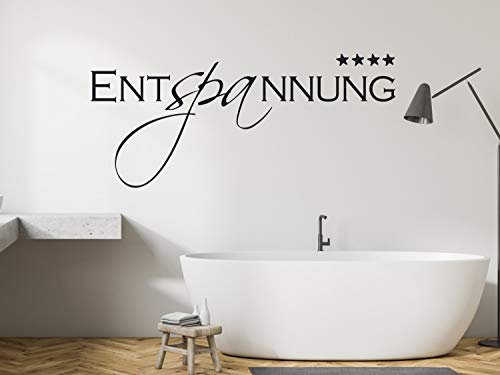 GRAZDesign Wandtattoo Bad Entspannung, Wandaufkleber Badezimmer Wand Aufkleber - 68x30cm / 070 schwarz