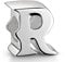 Materia Beads Alphabet Charms Anhänger Silber 925 Buchstabe R hochglanz #1391