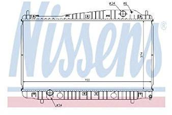 NISSENS Kühler Motorkühlung Kühler Wasserkühler Motorkühler Netzbreite 698mm Netzlänge 375mm Netztiefe 16mm 61638