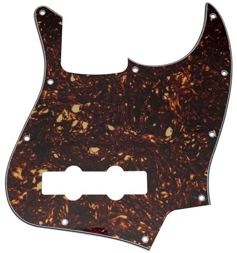 Musiclily 10 Fori Jazz Bass J Bass Battipenna per Basso Elettrico 4 Corde Fender American/Messicano Standard Jazz Bass, 4 strati Tartarugato