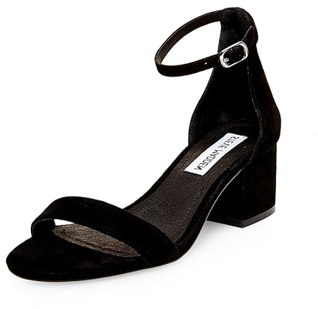 Steve Madden Women's Irenee Dress Sandal, Black Suede, 9.5 M US