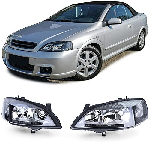 Carparts-Online Klarglas Scheinwerfer Schwarz für Opel Astra G 97-04