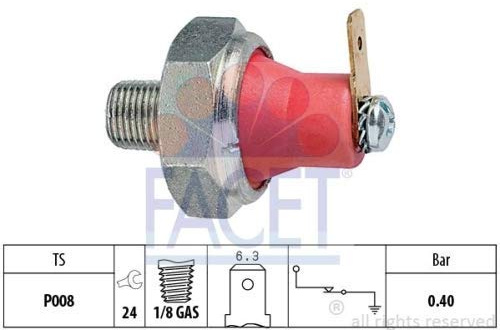 FACET Engine Oil Pressure Switch 7.0094 Compatible with #OEM 9475035010/9475035020/ 9475035030/9475031000/ AAE8318501/ MD138994/ MD355645/ 1258A005/ 1258A003