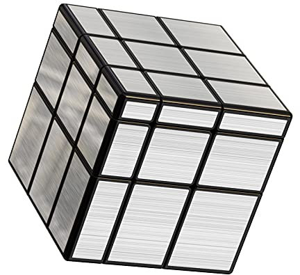 Vdealen Zauberwürfel Mirror Cube von 3x3 Speed Cube, Mirror Sticker Spiegelwürfel für Anfänger und Fortgeschrittene, Magic Cube Geschenk für Kinder Teenager Erwachsene(Silver)
