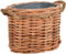 korb.outlet Großer Pflanzkorb oval aus Natur Rattan 55x45cm mit Griffen und Einsatz aus Zink/geflochtener Übertopf aus Rattan/Größe L auch als Holzkorb einsetzbar