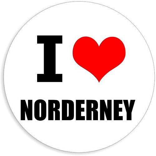 Kiwistar - Autoaufkleber - 5x5 cm - außen klebend - I love Norderney für Auto, Laptop, Fahrrad, LKW, Motorrad Aufkleber mehrfarbig Sticker Decal