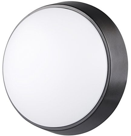 Luceco Eco Plafón Redondo LED de Iluminación, Lighting, Aro blanco y negro, 21,5 cm