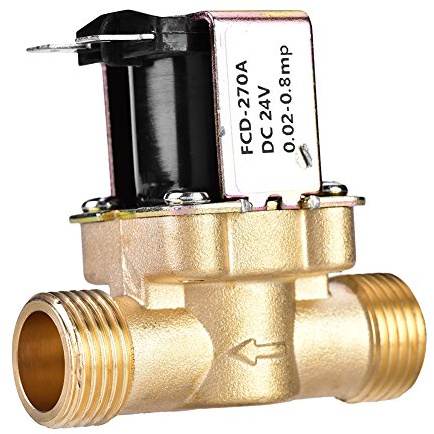 Solenoid Valve, 1/2 DC 24V Normally Closed Brass Electric Solenoid Magnetic Valve for Water Control Reliable and Resistant, Anticorrosive and Accurate