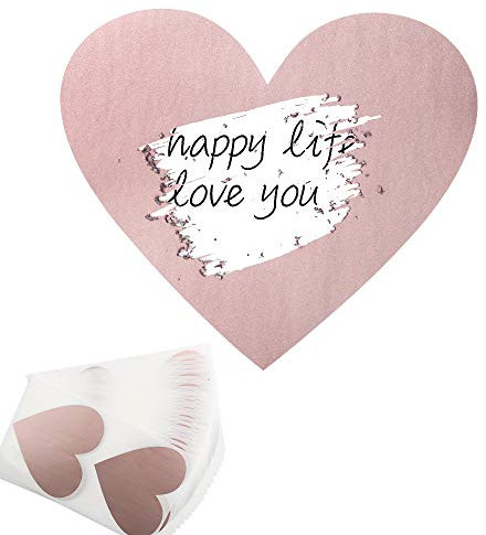 50 Rosegold Rubbel Etiketten Herz Rubbelkarten Rubbelsticker Hochzeit Überraschung Rubbel Folie Rubbelaufkleber Rubbellos Scratch Off Label Card 7x8cm