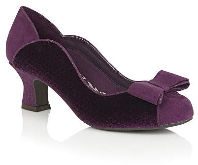 Ruby Shoo Women's Purple Melody Mid Heel Velvet Court Shoes UK 2