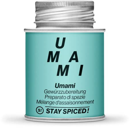 STAY SPICED ! Köstliche Umami Gewürzmischung | Natur Pur | Alles würzer - Gewürz Allrounder 70g | Ohne Glutamat | 170ml Schraubdose aus Weißblech zu 100% recyclebar