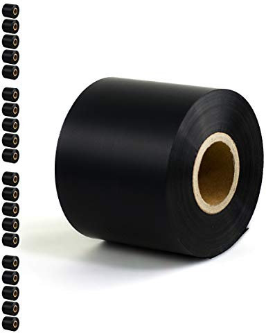 20 Rollen - Thermotransfer Farbband Wachs Premium Qual: 110 | 55mm x 300m (Breite x Länge) | Farbe: schwarz | Thermotransferrolle für Industriedrucker | HUTNER