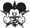 2 Stück Aufkleber Gangster Mouse Sticker Autoaufkleber Maus Stinkefinger Mittelfinger für Auto Tankdeckel Heckscheibe Laptop Kühlschrank R109 (Nr. 4 Schwarz Weiß)