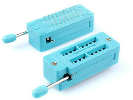 Reland Sun 5Pcs Integrated Socket Universal 14/16/18/24/28/40 pin IC Test Universal ZIF Socket (18 locking seat)