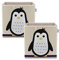 LIFENEY Aufbewahrungsbox im 2er Set Pinguin I Doppelpack Spielzeugbox mit Tiermotiv passend für Würfelregale I Ordnungsbox für das Kinderzimmer I Aufbewahrungskorb Kinder