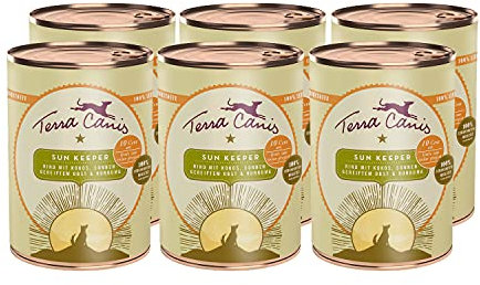 Terra Canis Rind, Kokos, sonnengereiftes Obst & Kurkuma - Love The Planet, 6x400g I Sun Lover Menü I Premium Hundefutter I Getreidearm, glutenfrei & leicht verdaulich