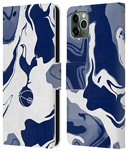 Head Case Designs Officially Licensed Tottenham Hotspur F.C. Blue And White Marble Badge Leather Wallet Case Compatible With Apple iPhone 11 Pro Max